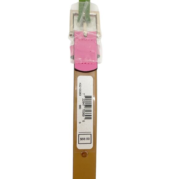KATE SPADE New York Spade Belt in Rhododendron Grove / Pale Gold S